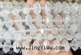 CBBS191 Centre drilled 7*16mm - 11*25mm hexahedral prism white crystal beads wholesale CBBS191 Centre drilled 7*16mm - 11*25mm hexahedral prism white crystal beads wholesale