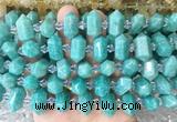 CBBS204 Centre drilled 7*16mm - 11*25mm hexahedral prism amazonite beads wholesale CBBS204 Centre drilled 7*16mm - 11*25mm hexahedral prism amazonite beads wholesale