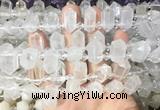 CBBS207 Top drilled 7*16mm - 11*25mm hexahedral prism white crystal beads wholesale CBBS207 Top drilled 7*16mm - 11*25mm hexahedral prism white crystal beads wholesale