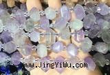 CBBS210 Top drilled 7*16mm - 11*25mm hexahedral prism lavender amethyst beads wholesale CBBS210 Top drilled 7*16mm - 11*25mm hexahedral prism lavender amethyst beads wholesale