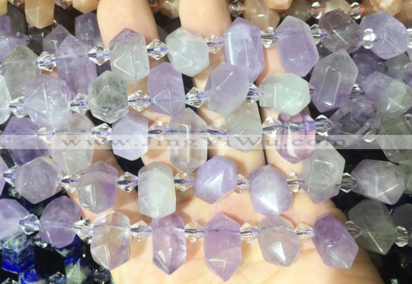 CBBS210 Top drilled 7*16mm - 11*25mm hexahedral prism lavender amethyst beads wholesale