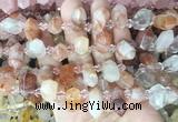 CBBS213 Top drilled 7*16mm - 11*25mm hexahedral prism red gum flower crystal beads CBBS213 Top drilled 7*16mm - 11*25mm hexahedral prism red gum flower crystal beads