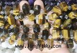CBBS217 Top drilled 7*16mm - 11*25mm hexahedral prism yellow tiger eye beads wholesale CBBS217 Top drilled 7*16mm - 11*25mm hexahedral prism yellow tiger eye beads wholesale