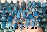 CBBS218 Top drilled 7*16mm - 11*25mm hexahedral prism apatite beads wholesale