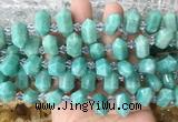CBBS220 Top drilled 7*16mm - 11*25mm hexahedral prism amazonite beads wholesale CBBS220 Top drilled 7*16mm - 11*25mm hexahedral prism amazonite beads wholesale
