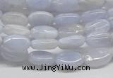 CBC08 15.5 inches 8*12mm oval blue chalcedony beads wholesale
