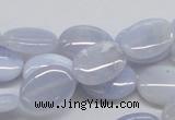 CBC10 15.5 inches 13*18mm oval blue chalcedony beads wholesale