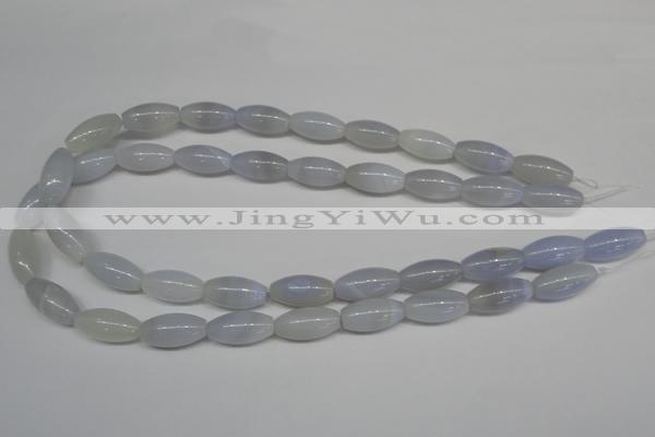 CBC25 15.5 inches 10*20mm rice blue chalcedony beads wholesale