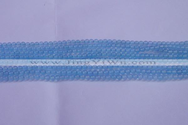 CBC250 15.5 inches 4mm A grade round ocean blue chalcedony beads