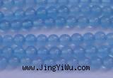 CBC260 15.5 inches 4mm AA grade round ocean blue chalcedony beads