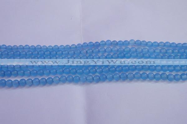 CBC261 15.5 inches 6mm AA grade round ocean blue chalcedony beads