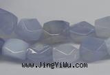 CBC28 15.5 inches 8*12mm – 10*14mm nuggets blue chalcedony beads