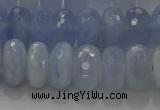 CBC448 15.5 inches 7*12mm faceted rondelle blue chalcedony beads