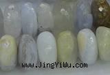 CBC468 15.5 inches 8*14mm faceted rondelle blue chalcedony beads