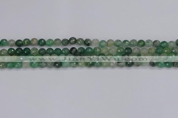 CBC700 15.5 inches 4mm faceted round African green chalcedony beads