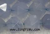 CBC742 15.5 inches 10mm faceted nuggets blue chalcedony beads