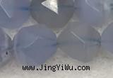CBC743 15.5 inches 12mm faceted nuggets blue chalcedony beads