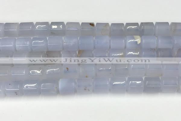 CBC821 15.5 inches 10*11mm tube blue chalcedony gemstone beads