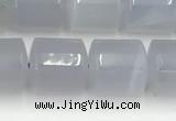 CBC825 15.5 inches 10*11mm tube blue chalcedony gemstone beads