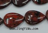 CBD34 15.5 inches 18*25mm flat teardrop brecciated jasper gemstone beads