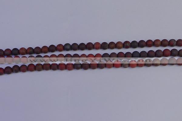 CBD361 15.5 inches 6mm round matte poppy jasper beads wholesale