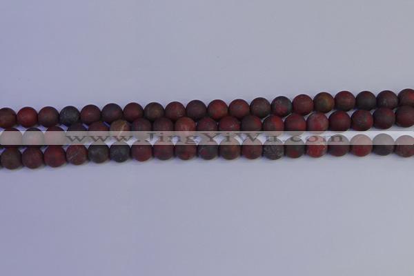 CBD362 15.5 inches 8mm round matte poppy jasper beads wholesale
