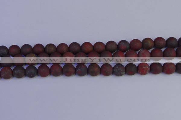 CBD364 15.5 inches 12mm round matte poppy jasper beads wholesale