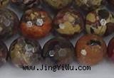 CBD372 15.5 inches 12mm faceted round brecciated jasper beads