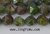 CBG109 15.5 inches 8mm faceted nuggets bronze green gemstone beads