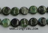CBG12 15.5 inches 8mm flat round bronze green gemstone beads