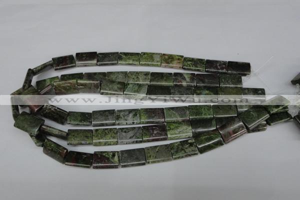 CBG52 15.5 inches 13*18mm flat tube bronze green gemstone beads