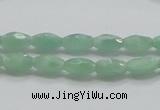 CBJ12 15.5 inches 6*10mm faceted rice jade beads wholesale