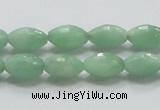 CBJ14 15.5 inches 8*12mm faceted rice jade beads wholesale