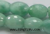 CBJ18 15.5 inches 15*20mm faceted rice jade beads wholesale