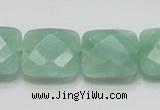 CBJ34 15.5 inches 20*20mm faceted square jade beads wholesale