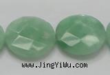 CBJ39 15.5 inches 25mm faceted flat round jade beads wholesale