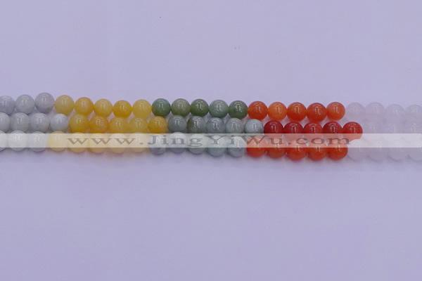 CBJ662 15.5 inches 8mm round mixed jade beads wholesale