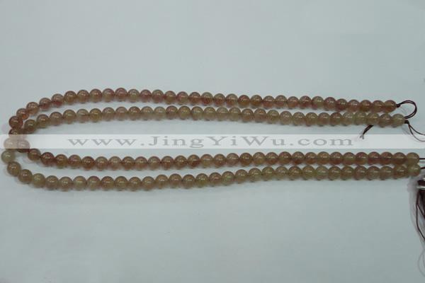 CBQ201 15.5 inches 6mm round strawberry quartz beads wholesale