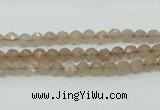 CBQ210 15.5 inches 4mm faceted round strawberry quartz beads