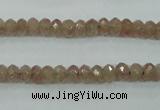 CBQ222 15.5 inches 4*6mm faceted rondelle strawberry quartz beads
