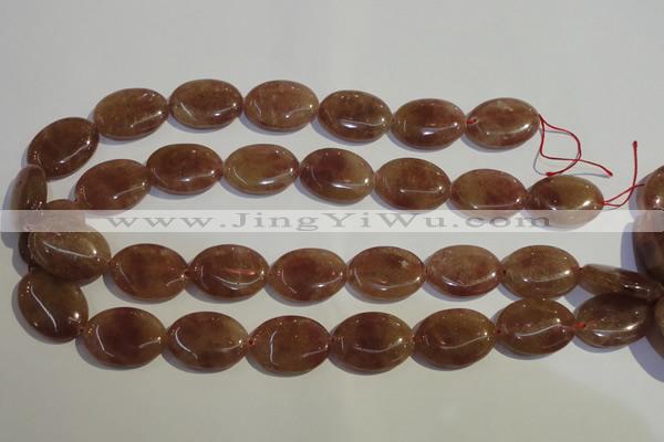 CBQ24 15.5 inches 18*25mm oval strawberry quartz beads wholesale