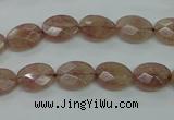 CBQ250 15.5 inches 8.5*12mm faceted oval strawberry quartz beads