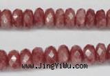 CBQ265 15.5 inches 5*10mm faceted rondelle strawberry quartz beads