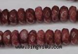 CBQ266 15.5 inches 6*10mm faceted rondelle strawberry quartz beads