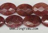 CBQ279 15.5 inches 15*20mm faceted oval strawberry quartz beads