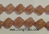 CBQ36 15.5 inches 11mm carved flower strawberry quartz beads