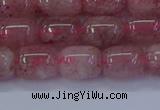 CBQ446 15.5 inches 10*12mm drum strawberry quartz beads