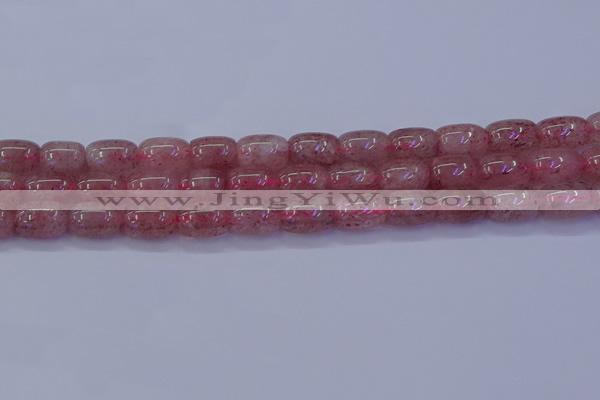 CBQ447 15.5 inches 10*14mm drum strawberry quartz beads