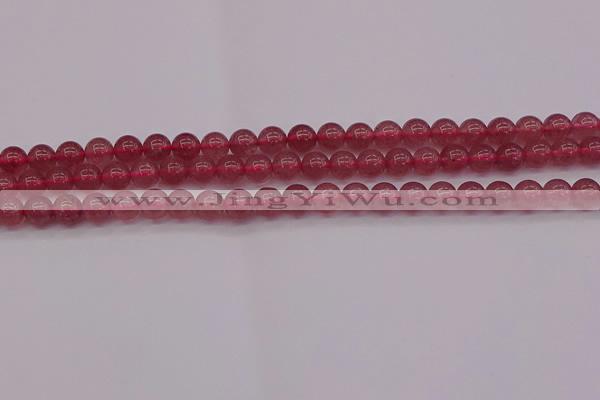 CBQ486 15.5 inches 6mm round strawberry quartz beads wholesale