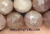CBQ575 15.5 inches 14mm faceted round strawberry quartz beads